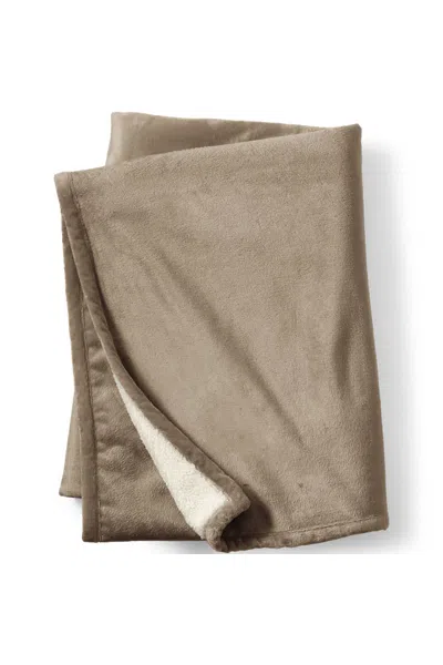 Lands' End Sherpa Fleece Throw Blanket In Gold