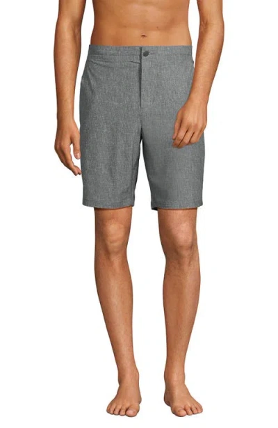 Lands' End Shoreline 9" Swim Trunks In Light Gray Chambray