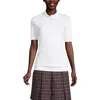 Lands' End Short Sleeve Banded Bottom Polo Shirt In White