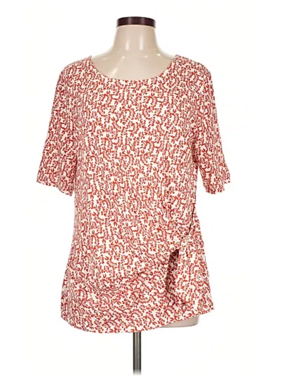 Lands' End Short Sleeve Blouse In Animal Print