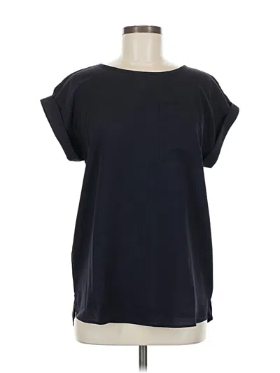 Pre-owned Lands' End Short Sleeve Blouse In Black