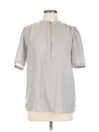 Pre-owned Lands' End Short Sleeve Blouse In Gray