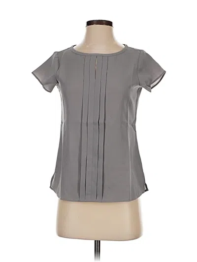 Pre-owned Lands' End Short Sleeve Blouse In Gray