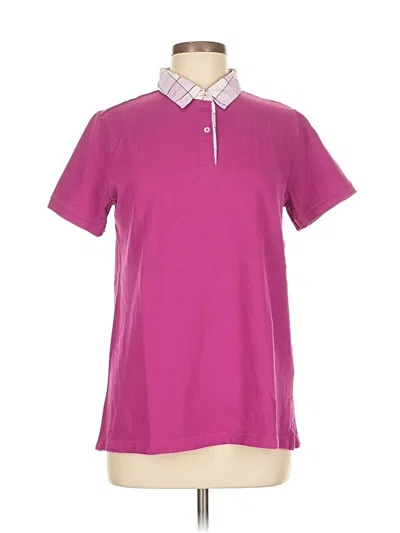 Pre-owned Lands' End Short Sleeve Blouse In Pink