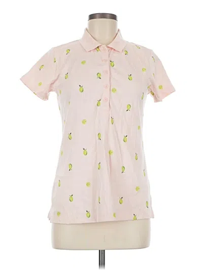 Pre-owned Lands' End Short Sleeve Blouse In Pink