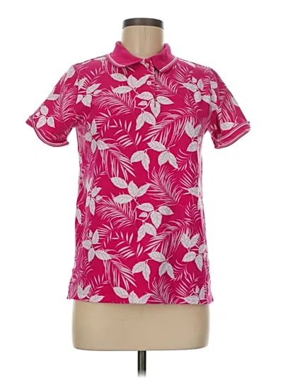 Pre-owned Lands' End Short Sleeve Blouse In Pink