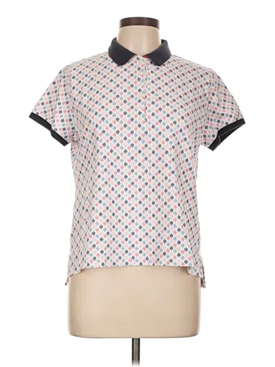 Pre-owned Lands' End Short Sleeve Blouse In Pink