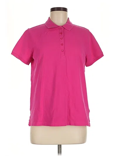 Pre-owned Lands' End Short Sleeve Blouse In Pink