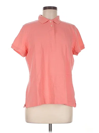 Pre-owned Lands' End Short Sleeve Blouse In Pink