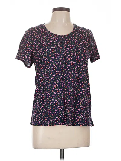 Pre-owned Lands' End Short Sleeve Blouse In Pink