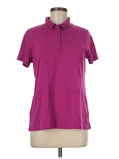 Pre-owned Lands' End Short Sleeve Blouse In Purple