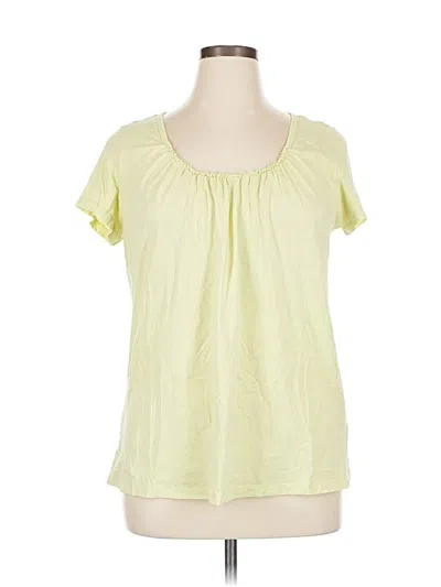 Pre-owned Lands' End Short Sleeve Blouse In Yellow