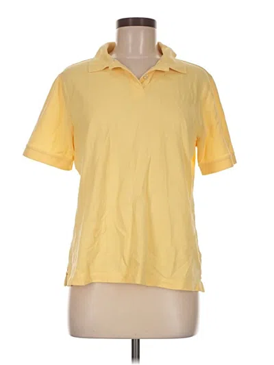 Pre-owned Lands' End Short Sleeve Blouse In Yellow