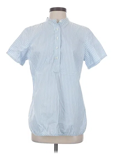 Pre-owned Lands' End Short Sleeve Button Down Shirt In Blue