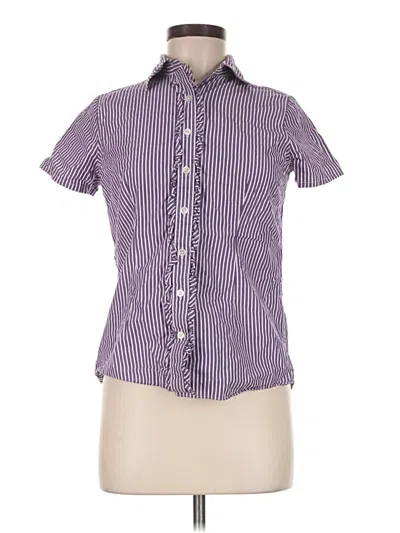 Pre-owned Lands' End Short Sleeve Button Down Shirt In Purple