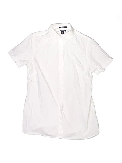 Pre-owned Lands' End Kids'  Short Sleeve Button Down Shirt In White