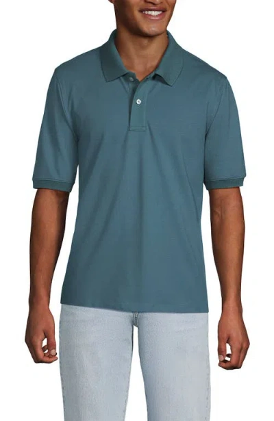Lands' End Short Sleeve Comfort-first Mesh Polo Shirt In Rain Storm Blue