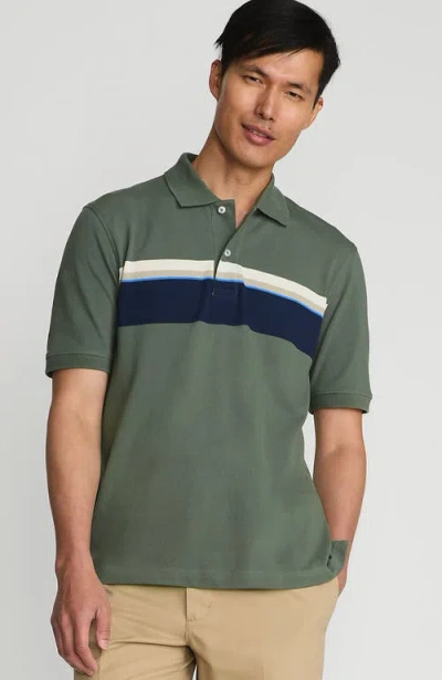 Lands' End Short Sleeve Comfort-first Mesh Polo Shirt In Spruce Stripe