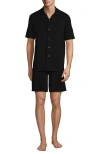 Lands' End Short Sleeve Cooling Knit Short Set In Black
