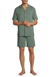 Lands' End Short Sleeve Cooling Knit Short Set In Green