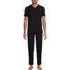 Lands' End Short Sleeve Cooling Knit V-neck Pajama Set In Black