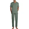 Lands' End Short Sleeve Cooling Knit V-neck Pajama Set In Lily Pad Green