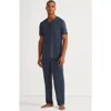 Lands' End Short Sleeve Cooling Knit V-neck Pajama Set In Slate Blue