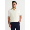 Lands' End Short Sleeve Cooling Zip Sweater Polo In White