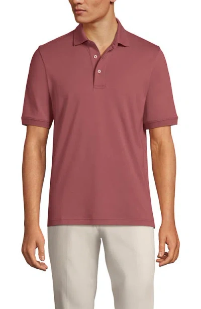 Lands' End Short Sleeve Cotton Supima Polo Shirt In Red