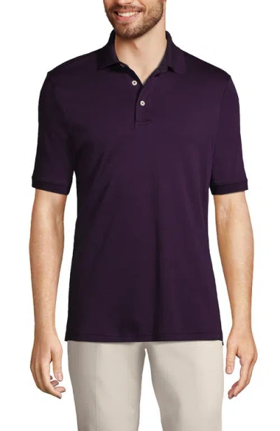 Lands' End Short Sleeve Cotton Supima Polo Shirt In Blackberry