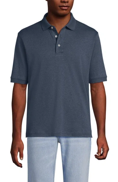 Lands' End Short Sleeve Cotton Supima Polo Shirt In Blue