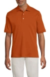 Lands' End Short Sleeve Cotton Supima Polo Shirt In Orange
