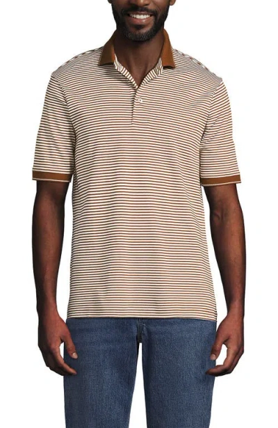 Lands' End Short Sleeve Cotton Supima Polo Shirt In Neutral