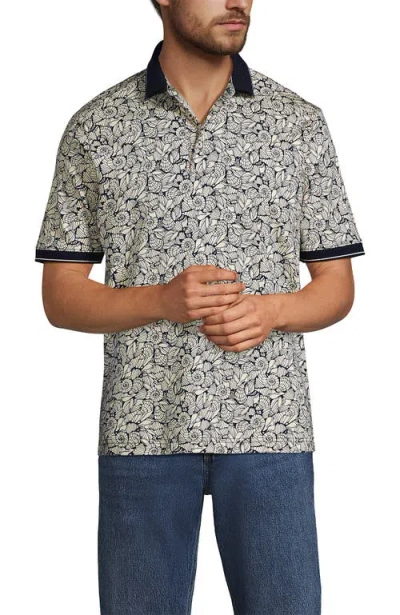 Lands' End Short Sleeve Cotton Supima Polo Shirt In Blue