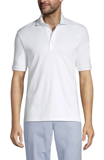 Lands' End Short Sleeve Cotton Supima Polo Shirt In White