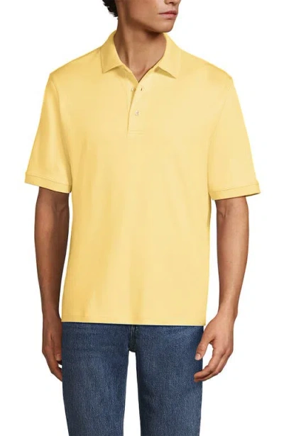 Lands' End Short Sleeve Cotton Supima Polo Shirt In Yellow