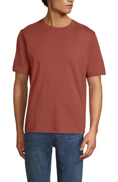 Lands' End Short Sleeve Cotton Supima Tee In Red