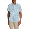 Lands' End Short Sleeve Essential Lightweight Poplin In Crisp White/blue Floral
