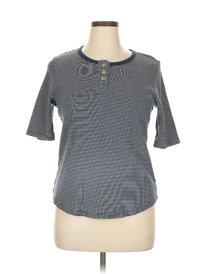Pre-owned Lands' End Short Sleeve Henley Shirt In Gray