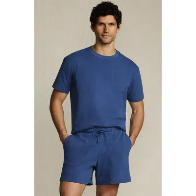Lands' End Short Sleeve Knit Jersey Short Sleep Set In Blue