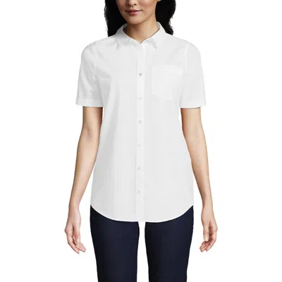 Lands' End Short Sleeve No Iron Shirt In Neutral
