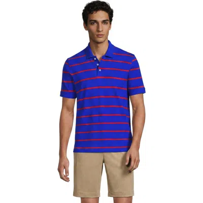 Lands' End Short Sleeve Performance Mesh Pique Polo In Blue