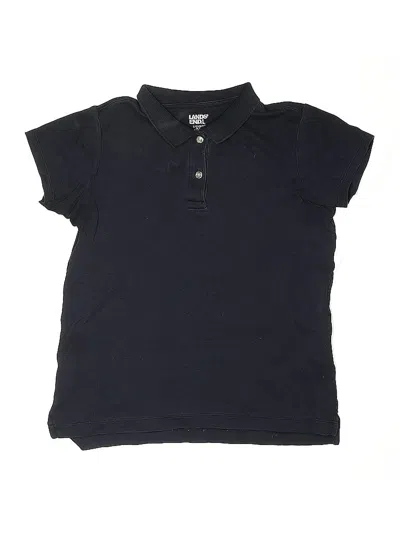 Pre-owned Lands' End Kids'  Short Sleeve Polo Shirt In Black