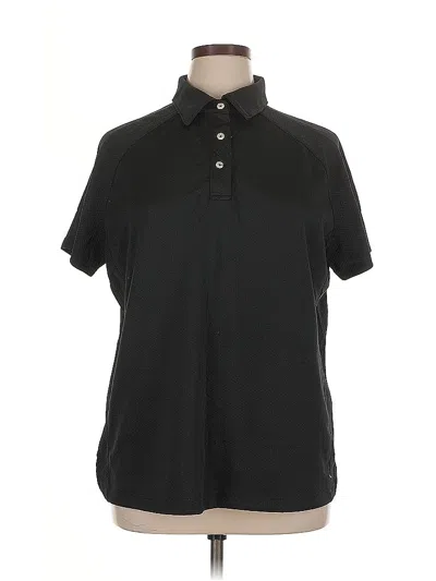 Pre-owned Lands' End Short Sleeve Polo Shirt In Black