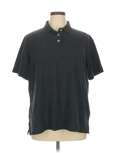 Pre-owned Lands' End Short Sleeve Polo Shirt In Black
