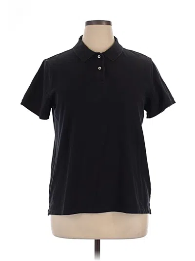 Pre-owned Lands' End Short Sleeve Polo Shirt In Black
