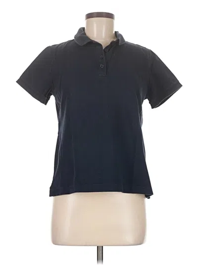 Pre-owned Lands' End Short Sleeve Polo Shirt In Black