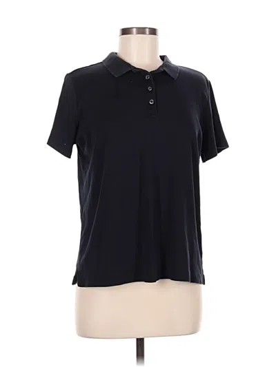 Pre-owned Lands' End Short Sleeve Polo Shirt In Black
