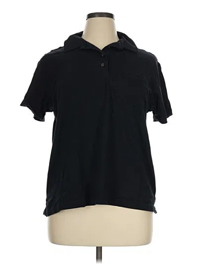 Pre-owned Lands' End Short Sleeve Polo Shirt In Black