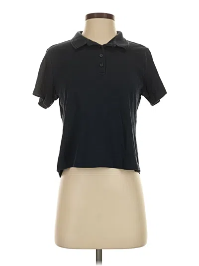 Pre-owned Lands' End Short Sleeve Polo Shirt In Black